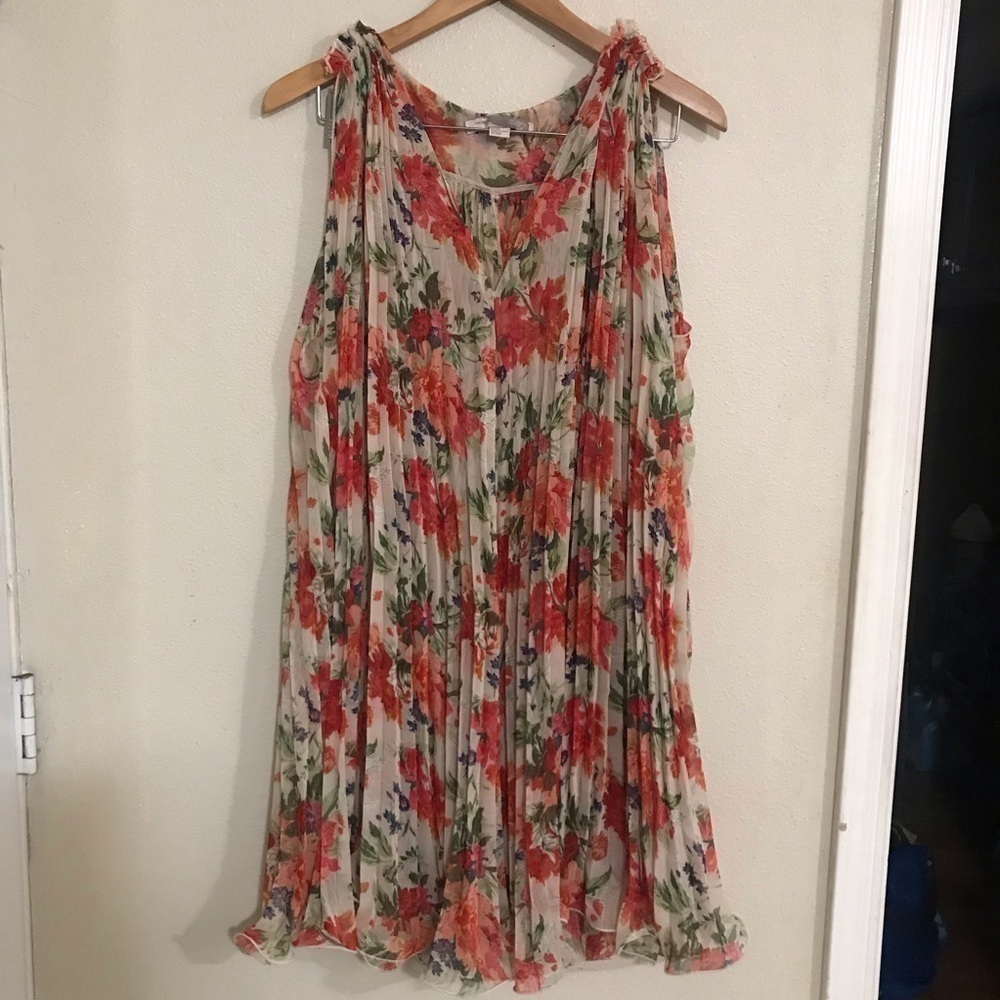 For ever 21 fan dress spring summer beach flair Sz M floral print - Picture 5 of 5
